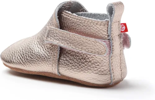Vista 3 de Zutano Leather Baby Shoes for Boys and Girls Rose Gold