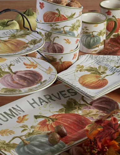Vista 3 de Certified International Autumn Harvest - Bandeja ovalada, 16 x 12 pulgadas, multicolor, grande