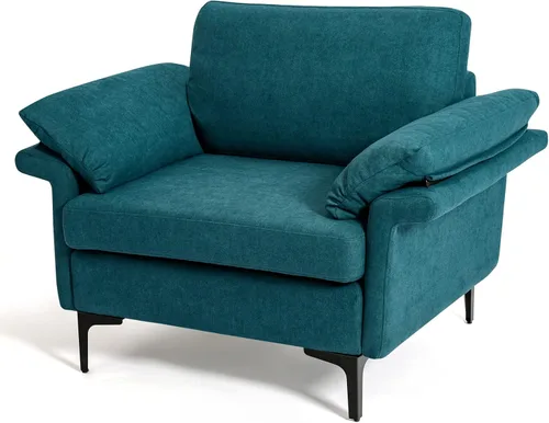 Vista 135 de Giantex Sofá modular de 3 asientos, 100.5 pulgadas de largo convertible con puerto USB y tomacorriente, cojín para reposabrazos, sofá modular