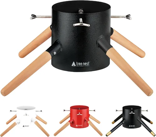 Tree Nest Base de Soporte para Árbol de Navidad Xmas Soporte Moderno de Metal para Árbol Real de 10 pies Decoración de Árbol Xmas (Familia, Negro)