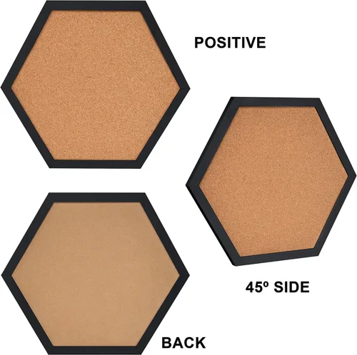 Vista 8 de Facilife Paquete de 4 tableros de corcho, corchos para pared, pequeñas decoraciones de tablero de corcho, tableros de corcho para paredes con marco