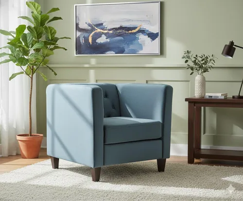 Vista 16 de Container Furniture Direct Sofá clásico de oficina tapizado de terciopelo de tres plazas con capitoné, cómodo sofá de oficina para espacios grandes