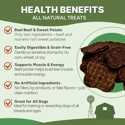 Vista 4 de Gaines Family Farmstead - Filetes de ternera y batata para perros, 8 onzas, totalmente naturales, sin granos, golosinas saludables para perros