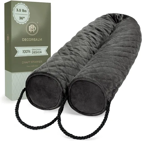 Vista 9 de Tope para debajo de la puerta, bloqueador de corrientes de aire de puerta de 3.5 libras con peso con cuentas de cerámica para un sellado hermético