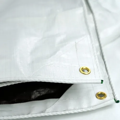 Vista 4 de HydraTarp - Lona impermeable súper resistente de 16 mil de grosor de 10 x 12 pies, lona reversible color blanco/marrón