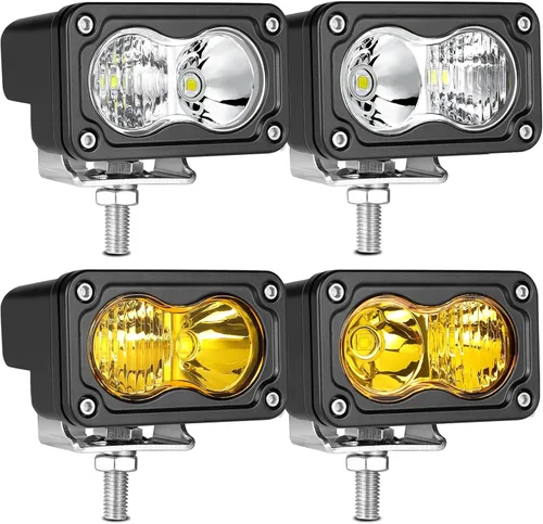 Vista 11 de Cápsulas LED ámbar, 2 unidades de luz de conducción de 40 W y 3 pulgadas, luz antiniebla ámbar, impermeable, para parachoques todoterreno, cubo