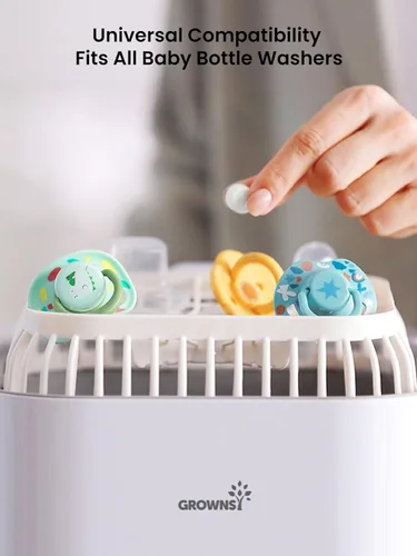 Vista 3 de GROWNSY Tabletas detergentes para lavar botellas, fórmula enzimática a base de plantas, elimina los residuos de leche, grasa y olor, seguro