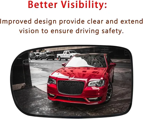 Vista 3 de Espejo lateral del conductor de repuesto para Chrysler 200 300 2011-2022 Dodge Charger 2012-2022, retrovisor lateral izquierdo con calefacción