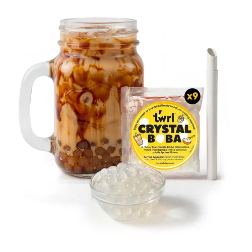 Vista 13 de Twrl - Cobertura de té Boba de burbujas de azúcar morena, perlas de Boba taiwanesas, cobertura de tapioca estilo café, instantáneo, perfecto para té