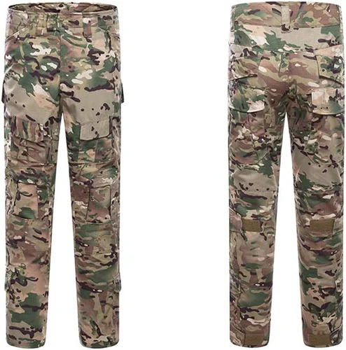 Vista 8 de Ropa de caza al aire libre Airsoft Disparo Camisa Pantalones Conjunto Batalla Vestido Uniforme BDU Conjunto táctico Combate Camuflaje Ropa