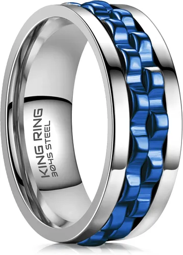 Vista 17 de King Ring 8mm Gear Spinner Rings – Ultra Polished Fidget Rings for Men & Women – Designed in USA