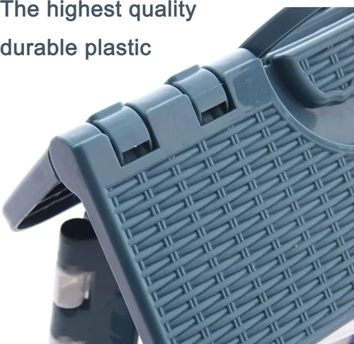 Vista 10 de Taburete plegable compacto de plástico plegable con capacidad para hasta 200 libras, 12 pulgadas, 11.8 in, antideslizante (azul) 1 unidad