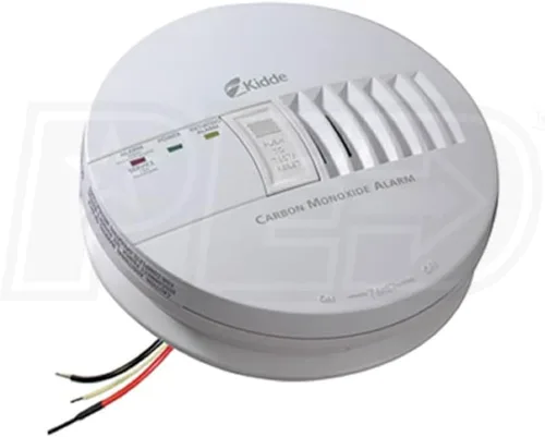 Kidde Detector de monóxido de carbono cableado con respaldo de batería de 9 voltios, 3 indicadores LED