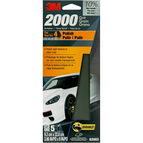 Vista 8 de 3M Wetordry - Papel de lija 32044, grano 2000, 9 x 11 pulgadas, 5 hojas por paquete