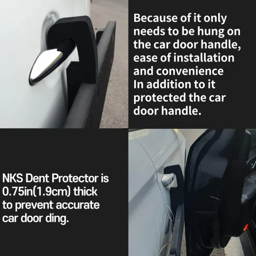 Vista 2 de NKS - Protector de abolladuras para puerta de automóvil, no magnético, extraíble para borde de puerta y protección de parachoques