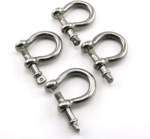 Vista 4 de Heyous 4 unidades de 1/4 de pulgada y 0.236 in de pasador de anclaje de acero inoxidable resistente en forma de arco abrazadera de carga