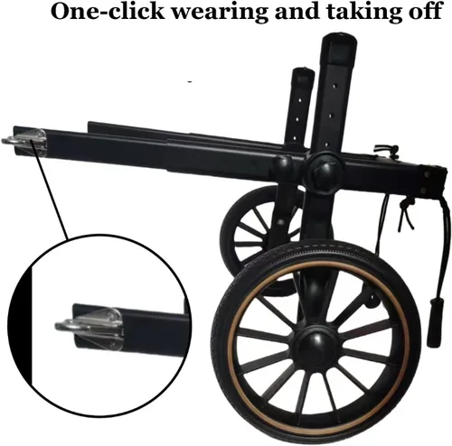 Vista 5 de Adjustable Back Legs Dog Wheelchair, Pet Wheelchairs Leg Brace and Hip Support, Dog Carts with 2-Wheels, Lightweight Pets Back Limb Walking Mobility