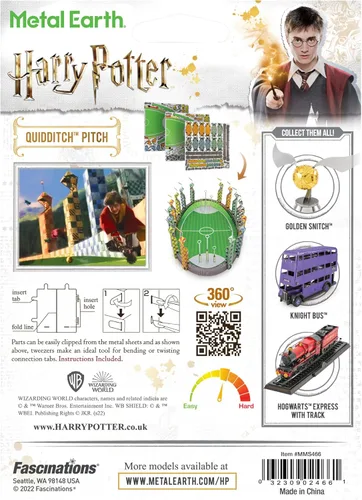 Vista 2 de Metal Earth Harry Potter Quidditch Pitch 3D Kit de modelo de metal con pinzas Fascinaciones