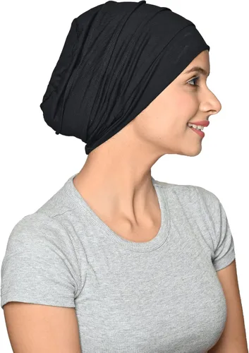 Vista 3 de SAKUCHI Gorro de bambú suave y sedoso de quimioterapia para mujer, para pérdida de cabello, turbante para quimioterapia
