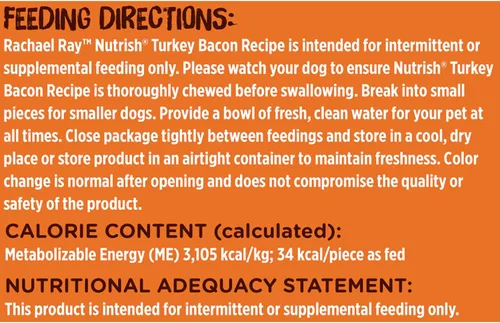 Vista 7 de Rachael Ray Nutrish - Golosinas/bocadillos para perros sin cereales de carne real, receta de pavo con sabor a tocino ahumado con nogal, 12 onzas