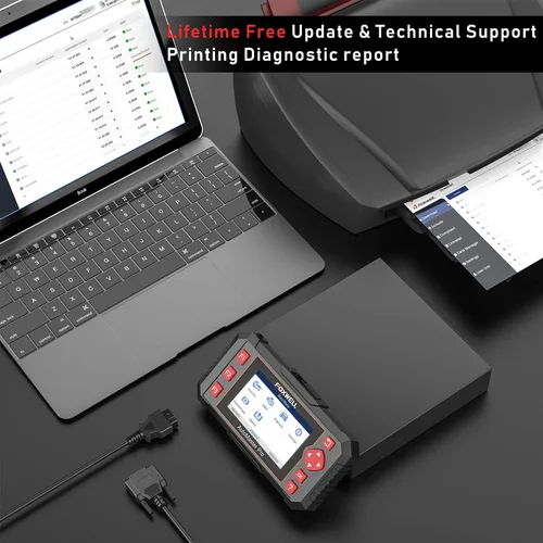 Vista 8 de FOXWELL Escáner de automóvil NT604 Elite OBD2 Escáner ABS SRS Transmisión, lector de código de motor para automóviles y camiones, herramienta