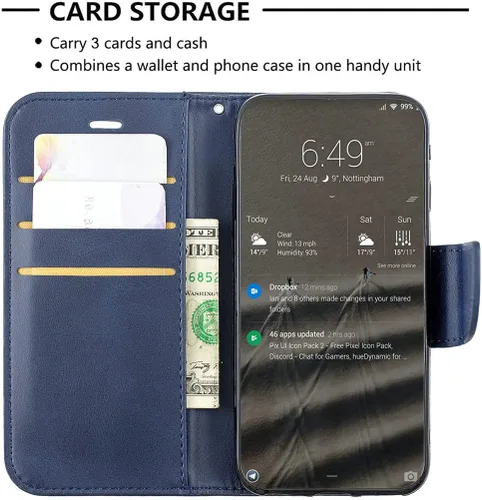 Vista 3 de Case for Kalley Element 5 Plus Case Compatible with Kalley Element 5 Plus Phone Case Cover Flip Stand Cover PU Leather YZW Wallet Case Blue