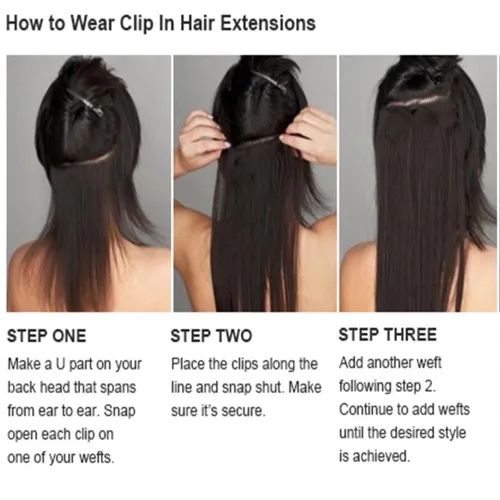 Vista 4 de iLUU Extensiones de cabello sintético con clip, de 24 pulgadas, 4.23 oz, extensiones de cabello natural lacio, color rosa y rojo, 5 extensiones
