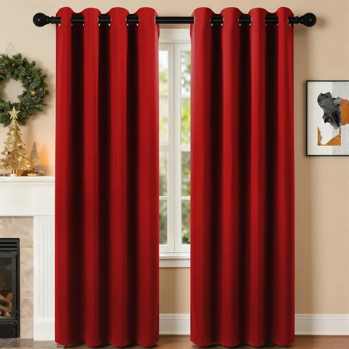 Vista 38 de Cortinas de oscurecimiento de habitación de 45 pulgadas de largo para dormitorio y sala de estar, cortinas térmicas aislantes con ojales