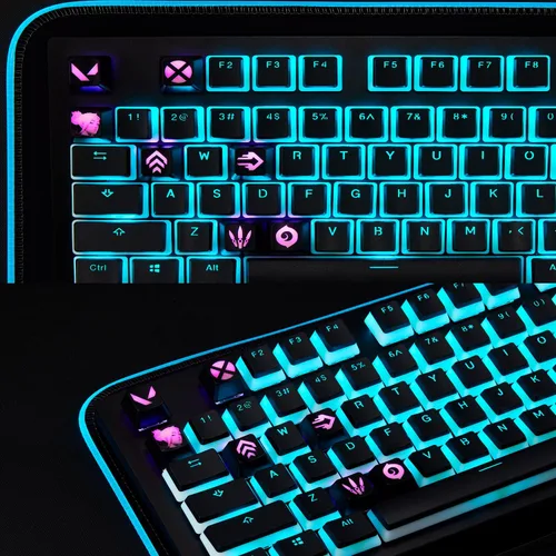 Vista 3 de Teclas personalizadas Valorant (Agent Killjoy) - Grabado con láser con el retrato, habilidades y posición de cada agente de Valorant. Se adapta a