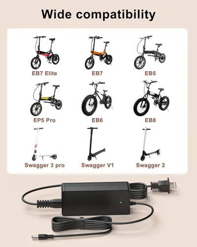 Vista 3 de Cargador de 42 V para Swagtron EB7 para Swagtron Elite EB5 EB7 Plus EB5 Pro EB8 Ebike EB-12 EB-11 EB-10 EB-9 36V Electric E Bike Swagcycle SC-1 SC1