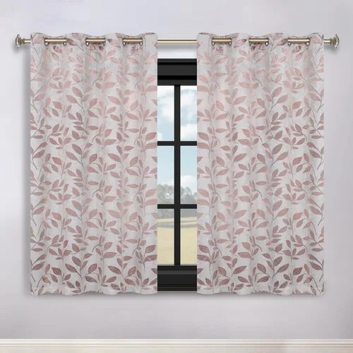 Vista 115 de Superior Cortinas opacas, oscurecimiento de la habitación para dormitorio, bloqueo solar, térmicas, cortinas bohemias modernas, colección de hojas