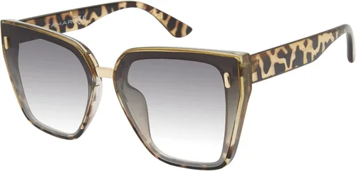 Vista 9 de TAHARI Women's Chic Shield UV400 Protective Cat Eye Sunglasses Marrón (Brown Crystal)