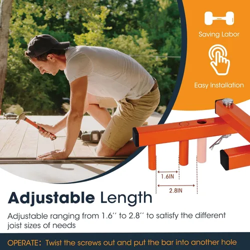 Vista 3 de Herramienta para enderezar tabla de cubierta, herramienta ajustable de acero resistente de 10 Ga para enderezar tablas de doblar para apretar