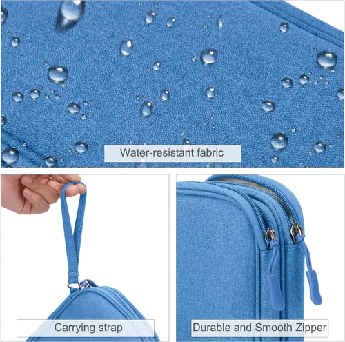 Vista 270 de FYY Organizador para accesorios electrónicos, para viajes, para cables, celular y cargadores, estuche portátil, impermeable, doble capa, bolsa