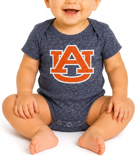 Little King NCAA Knobby - Mameluco de manga corta con logotipo grande, tallas 0-3M, 6M, 12M, 18M