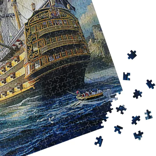Vista 5 de Moruska Sailing Ship Puzzles for Adults 1000 Piece Wooden Jigsaw Puzzle Difficult and Cool- The Age of Navigation- 1000 Pieces Fantasy Puzzles