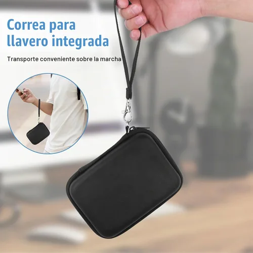 Vista 5 de Funda de disco duro externo, funda protectora de EVA a prueba de golpes para almacenamiento USB SSD, pasaporte, organizador electrónico de viaje