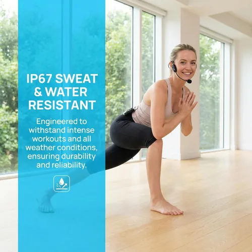 Vista 4 de Auriculares de micrófono inalámbrico 2.4G, micrófono inalámbrico UHF y micrófono de mano 2 en 1, rango de 165 pies, conectores de 0.138 in y 0.250