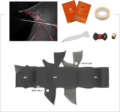 Vista 7 de MEWANT Funda de volante para Toyota Land Cruiser Prado 2010-2017 / Tundra 2014-2020 / Tacoma 2012-2019 / 4Runner 2010-2020 / Sequoia 2014