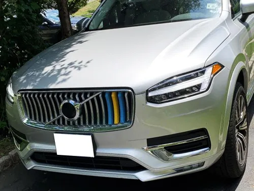 Vista 6 de iJDMTOY Exact Fit - Tiras de decoración para parrilla de bandera de Suecia, insertos de ajuste exacto, compatibles con Volvo XC90 LCI de segunda