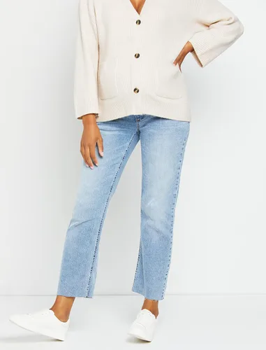 Vista 2 de Motherhood Maternity Womens Indigo Blue Stretch Secret Fit Belly Straight Jean