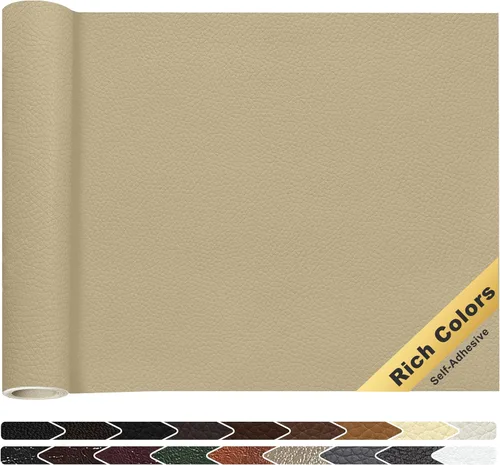 Vista 21 de KING MOUNTAIN Parche de reparación de cuero, cinta autoadhesiva de reparación de cuero de 4 x 63 pulgadas para muebles de cuero dañados, asientos