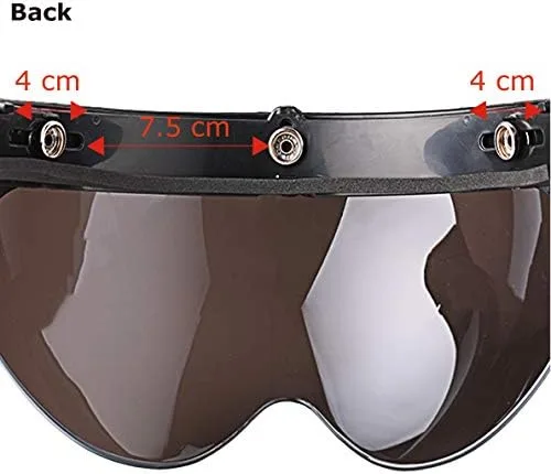 Vista 3 de Visera abatible para casco de motocicleta de 3 ranuras (espejo cromado)