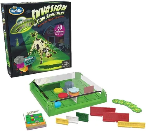 Think Fun Invasion of the Cow Snatchers Juguete STEM y Juego de Lógica para Niños y Niñas de 6 Años en Adelante - Un Rompecabezas de Laberinto