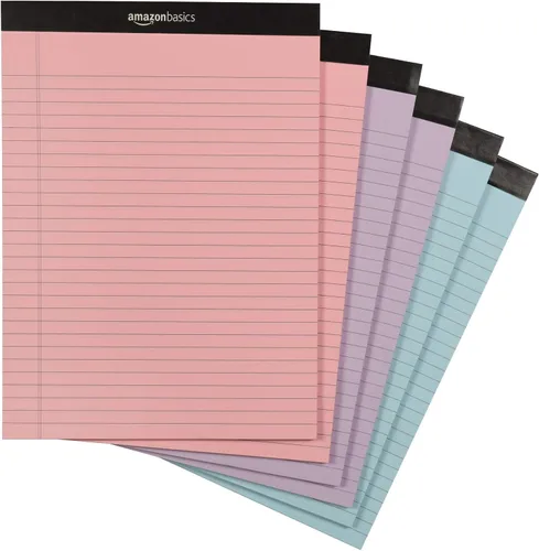 Vista 9 de Yaxa Basics Bloc de notas de escritura con rayas anchas de 50 hojas, 8.5 x 11.75 pulgadas, paquete de 12, 600 hojas perforadas, canario