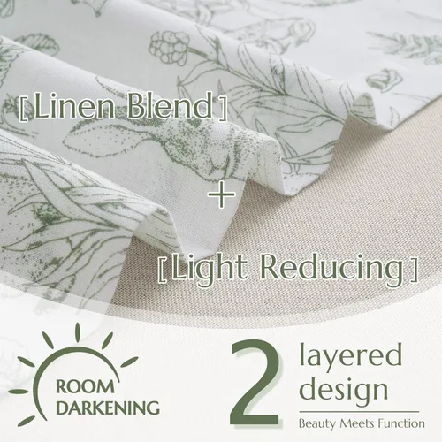 Vista 3 de Jinchan - Cenefa de Lino de Doble Capa para Primavera, Tratamientos para Ventanas de Estilo Granja para Pascua, de 18 Pulgadas, para Cocina y Sala