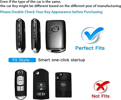 Vista 2 de Sindeda Funda para Llavero Mazda con Llavero Estuche de Llave Carcasa de Llave Protección Completa de 360 Grados Compatible con Mazda 3 2019-2025