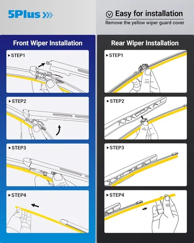 Vista 6 de 5 PLUS Limpiaparabrisas de repuesto para Ford Edge 2015-2022, limpiaparabrisas de 28 + 28 pulgadas, con limpiaparabrisas trasero de 15 pulgadas