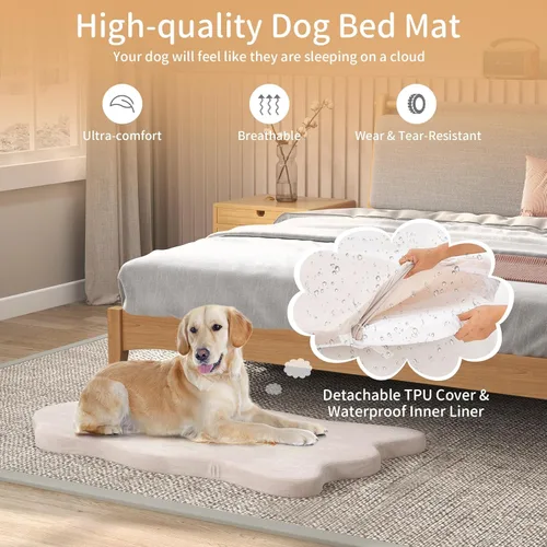 Vista 3 de S AFSTAR Cama para perros grandes, alfombrilla ortopédica para dormir para mascotas con soporte de espuma viscoelástica, funda extraíble, parte