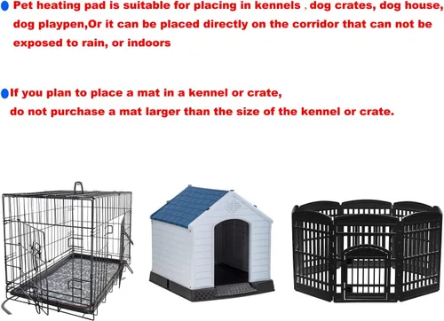 Vista 7 de Almohadilla térmica DEOMAN para perros pequeños y gatos, cama calentada eléctrica para interiores, impermeable, almohadilla térmica para gatos